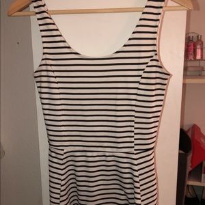 Black & white striped dress